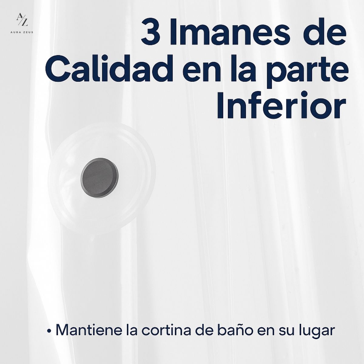 AZ AURAZEUS - Forro Cortina Baño Ducha Con Iman Larga 200x180 Plastico Az Transparente Impermeable