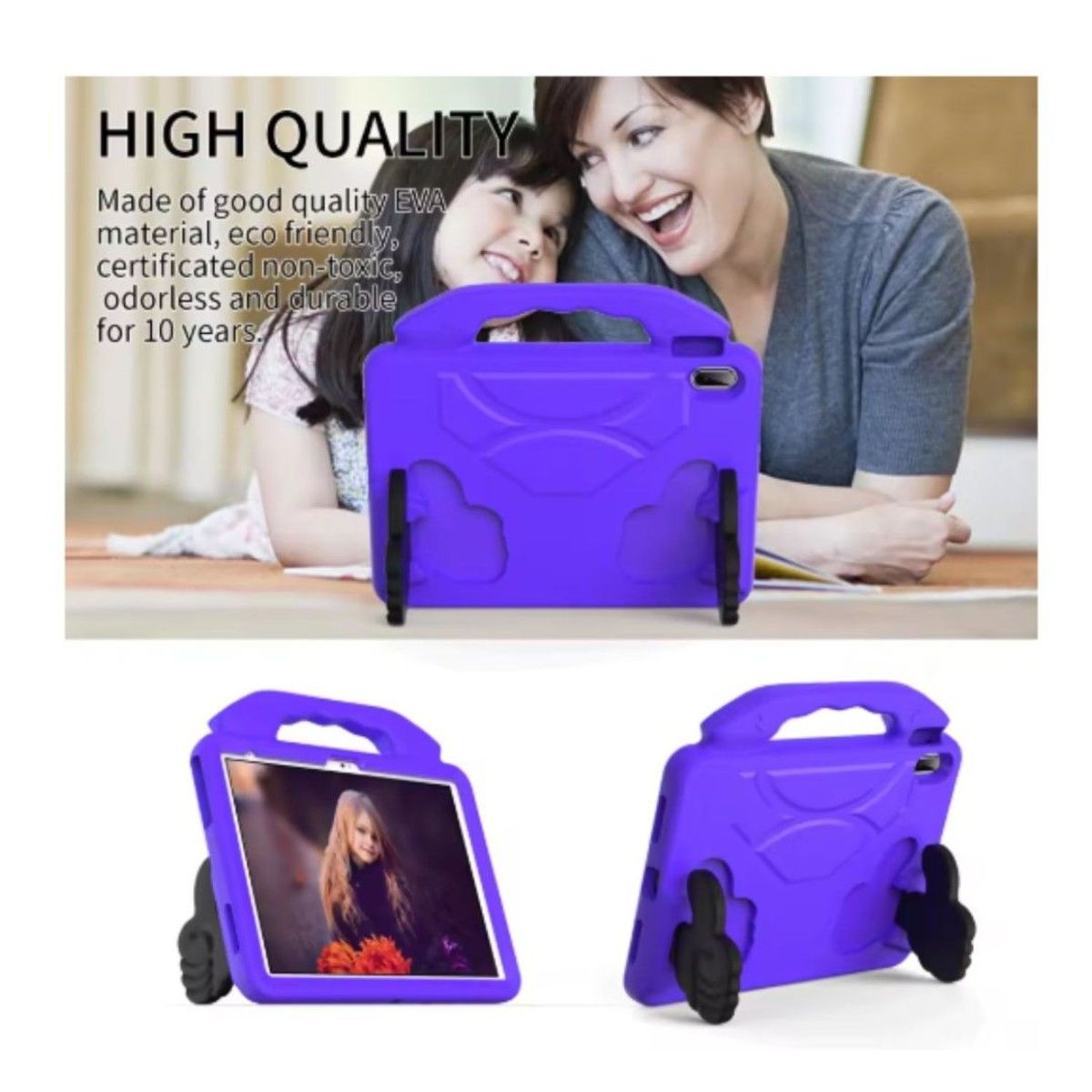 GENERICO - Carcasa Niños Antigolpes Para Tablet Samsung S9 Fe 10.9 Morado