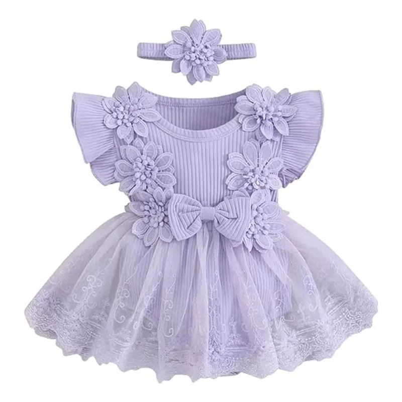 GENERICO - Set vestido y cintillo para bebe 12 meses a 24 meses