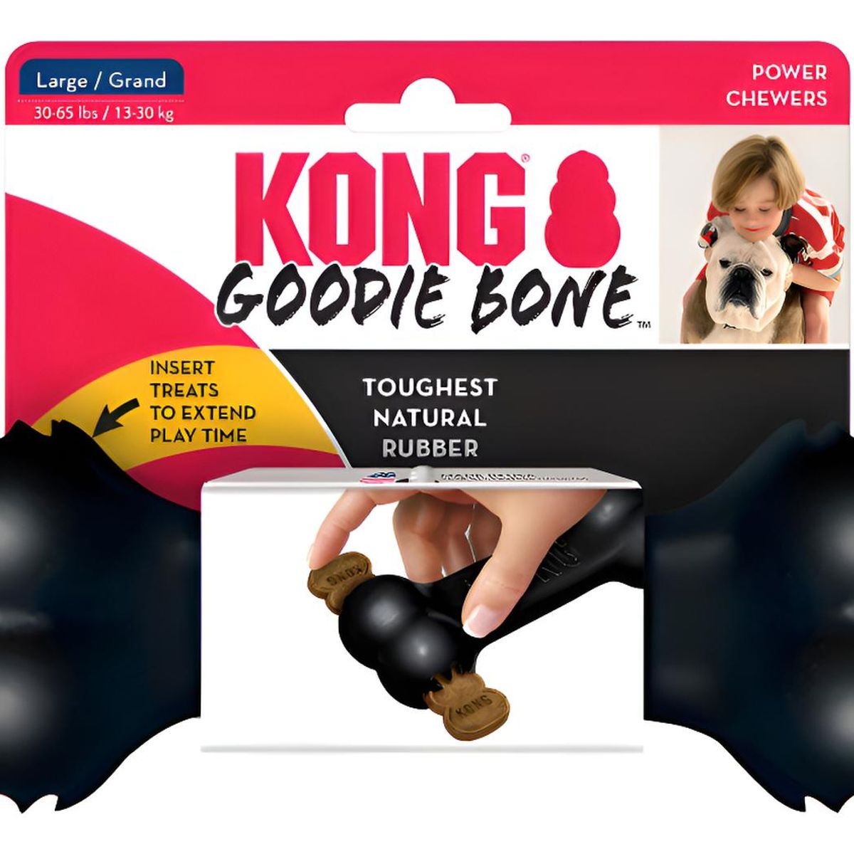 KONG - Kong Extreme Goodie Bone Hueso Rellenable Para Perro Talla L Negro