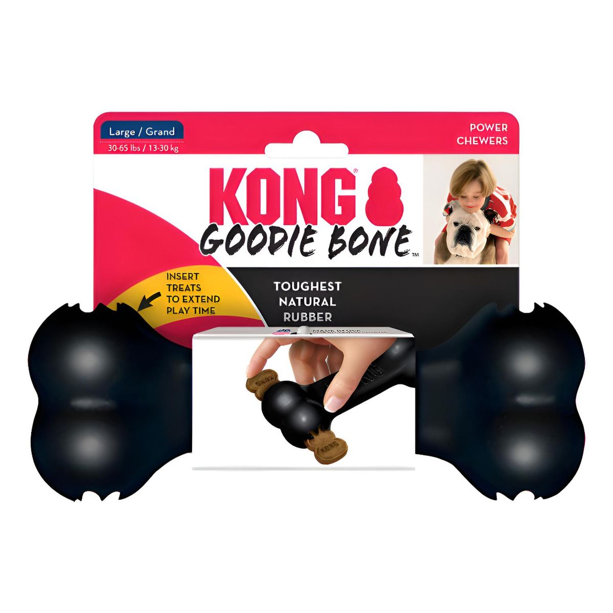 KONG - Kong Extreme Goodie Bone Hueso Rellenable Para Perro Talla L Negro
