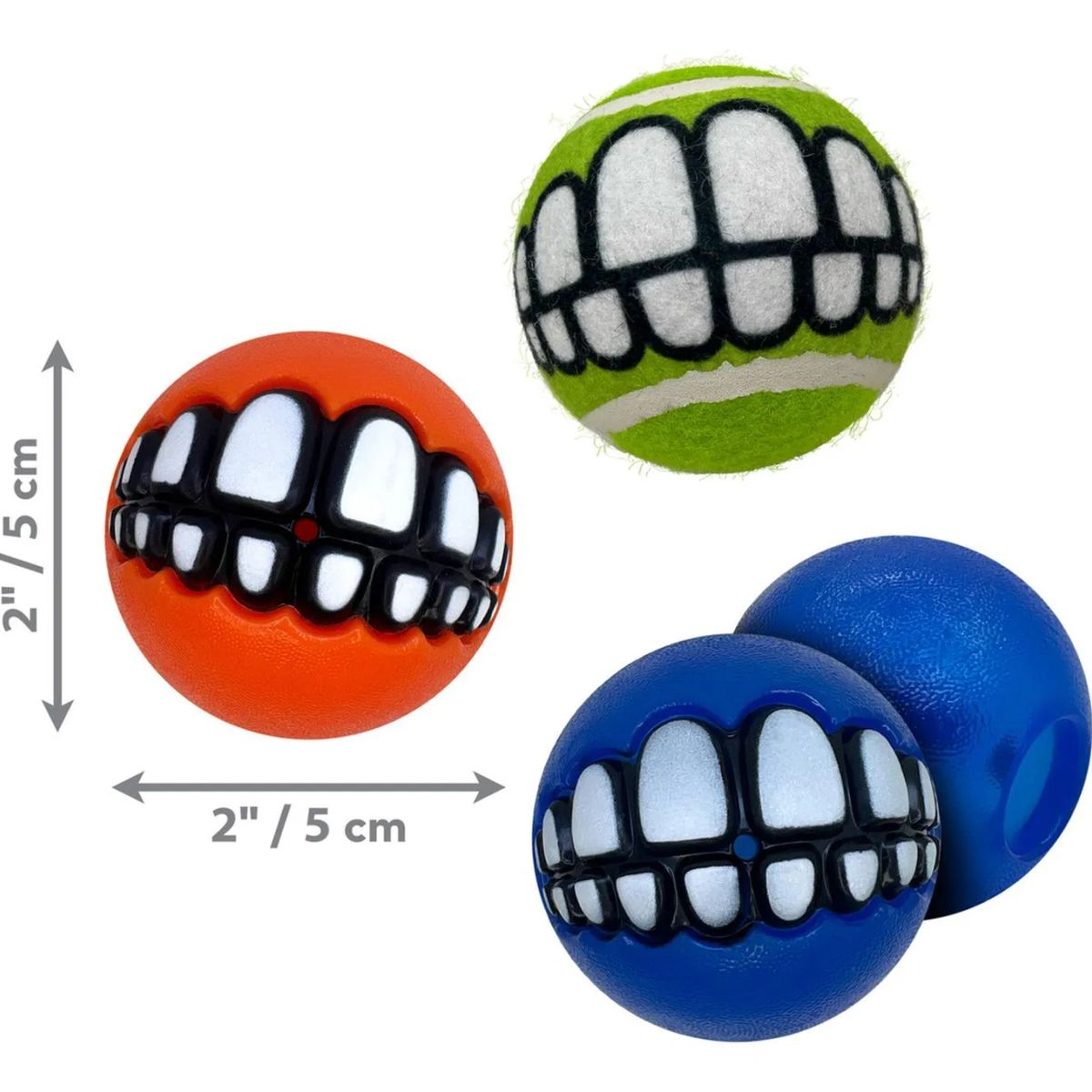 KONG - Pelotas Para Perros Kong Grinz By Rogz Ball X3 Talla S 5cm Surtido