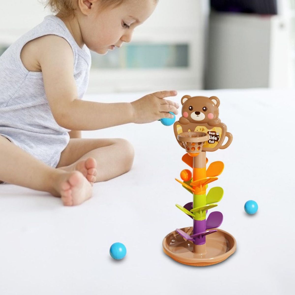GENERICO - Torre De Bolas Infantil Oso Didáctica