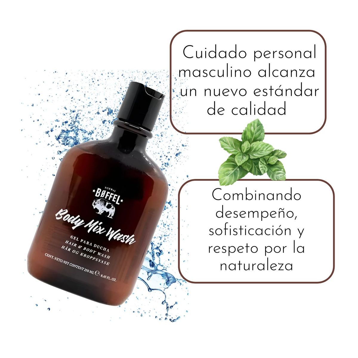 BOFFEL - Gel De Ducha Boffel Body Mix Wash 250ml Refresca Purifica Revigoriza