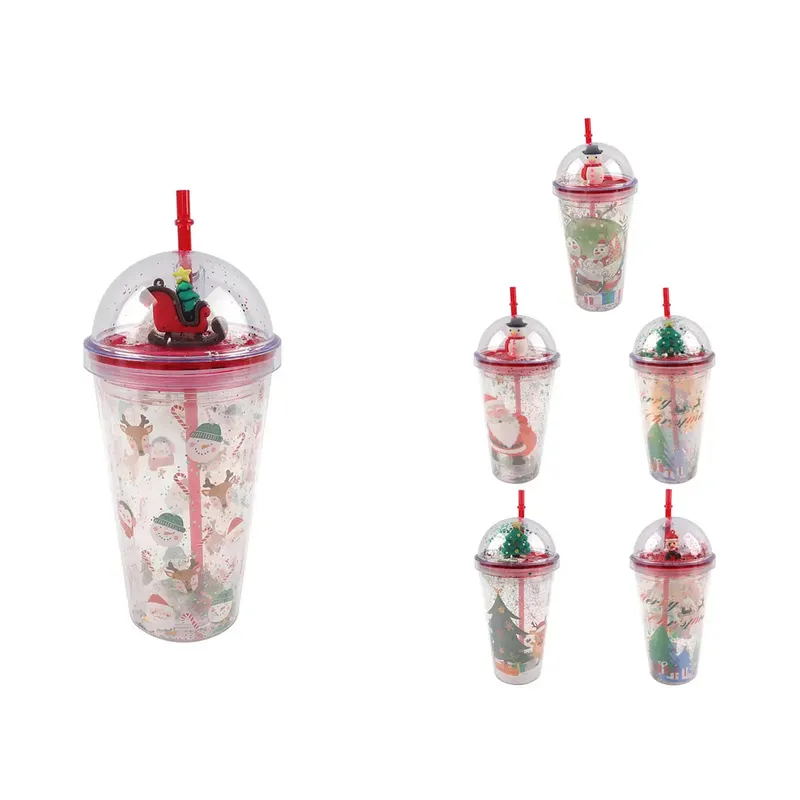 TOPSOC - Vaso Acrilico Navideño brillo 450ml