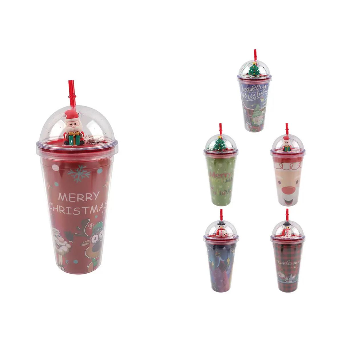 TOPSOC - Vaso Acrilico Navideño brillo 450ml