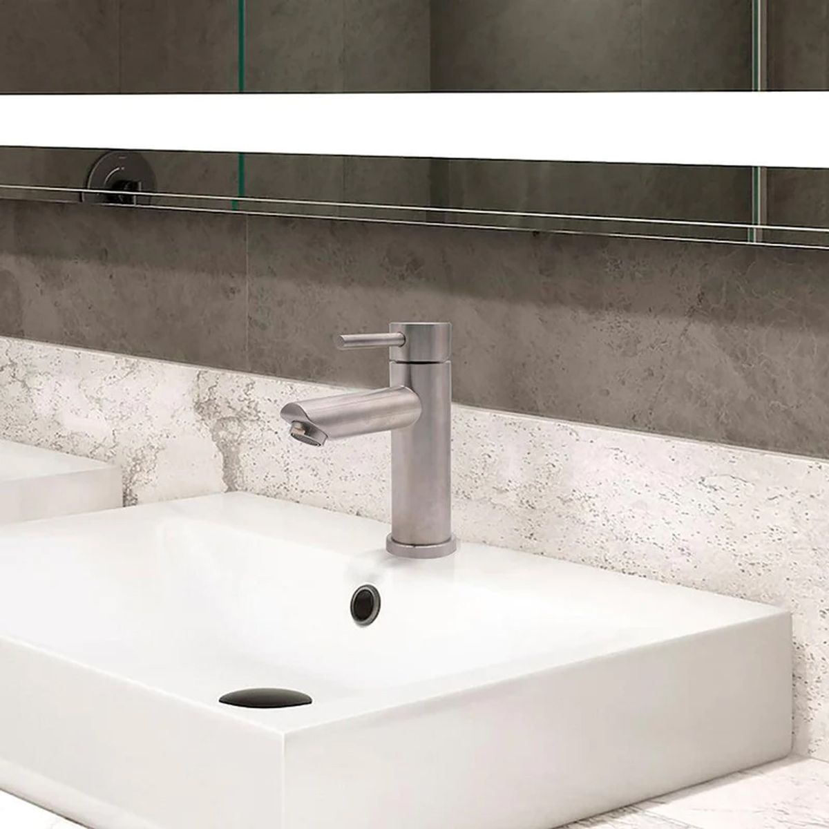 STRETTO - Monomando Llave Grifo Lavatorio Modelo Fiorenzo Con Apertura En Frio Marca Stretto