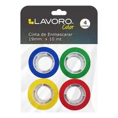 LAVORO - CINTA DE ENMASCARAR PACK DE 4 COLORES