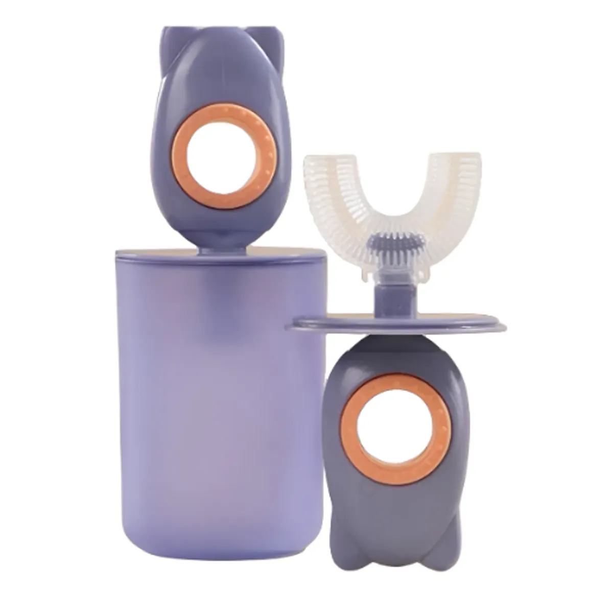 GENERICO - Cepillo De Dientes En Forma De U Para Niños De 360 Grados VIOLETA