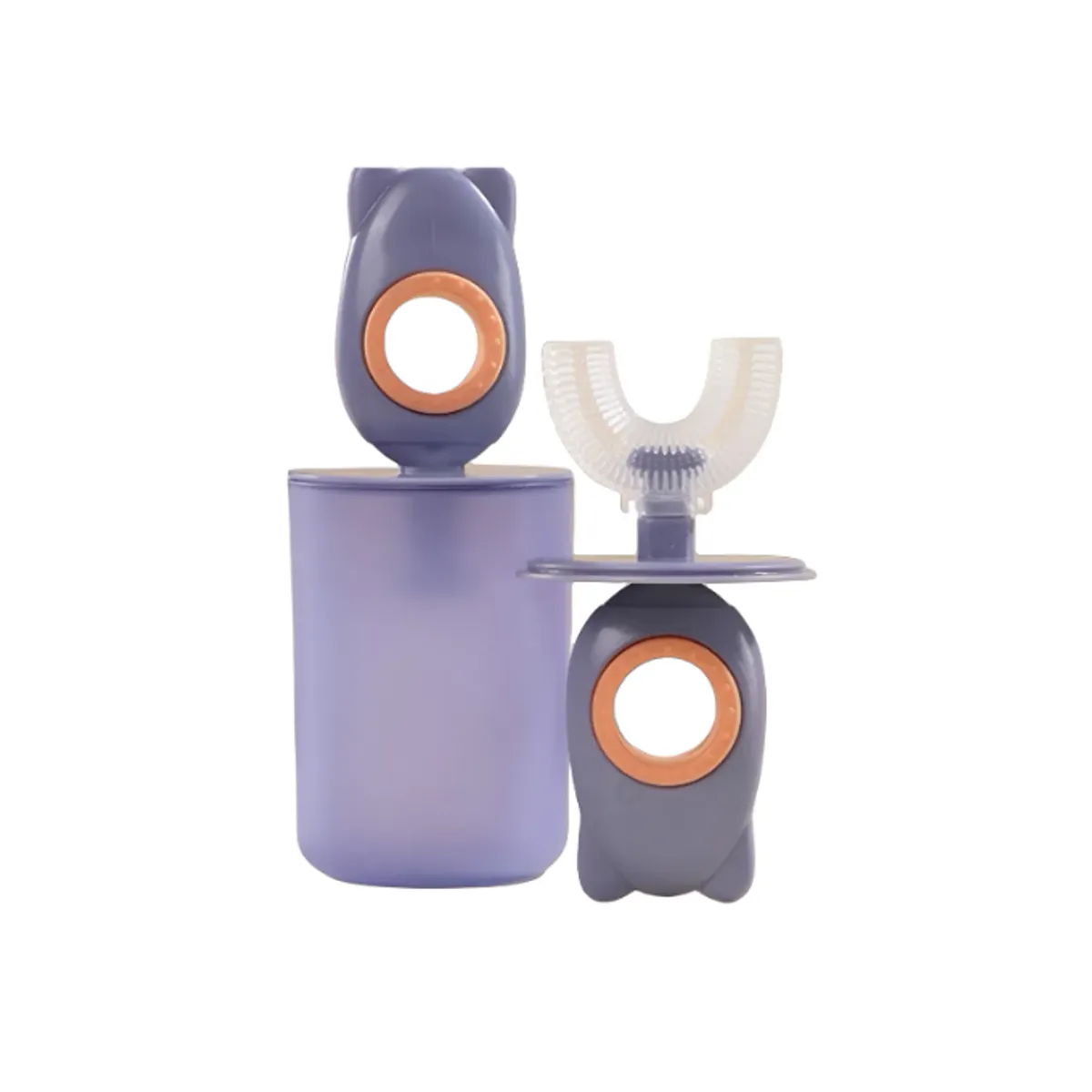GENERICO - Cepillo De Dientes En Forma De U Para Niños De 360 Grados VIOLETA