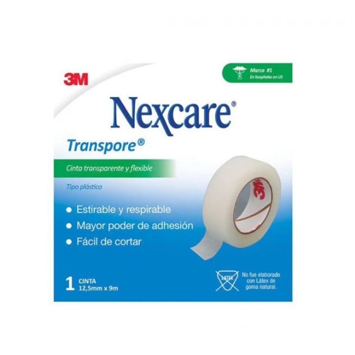 3M - Cinta Adhesiva Nexcare Transpore  125 MM x 91 M