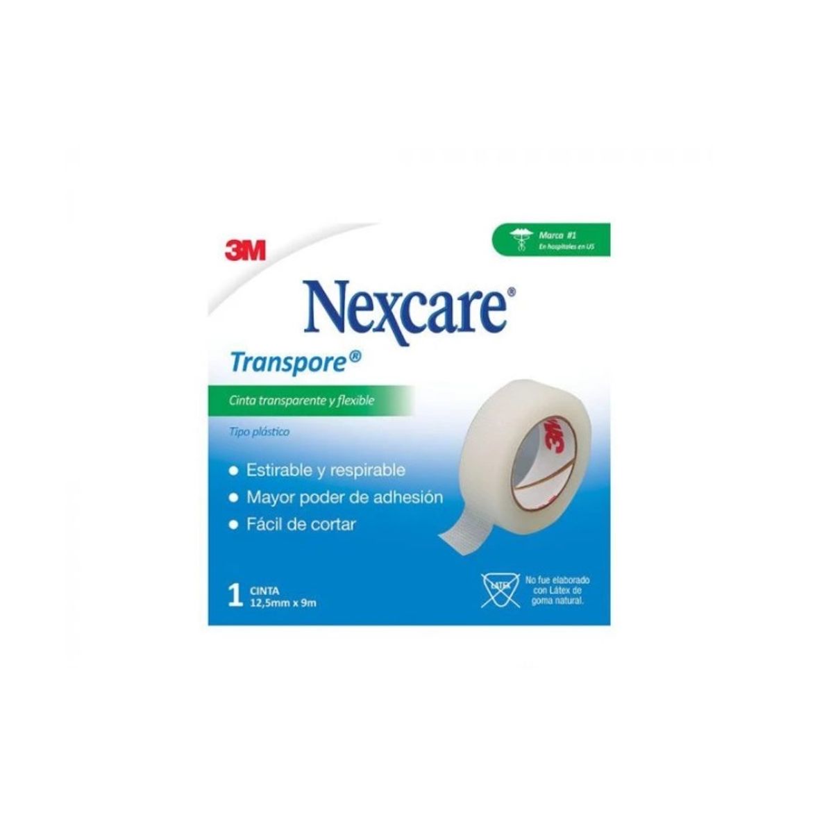3M - Cinta Adhesiva Nexcare Transpore  125 MM x 91 M