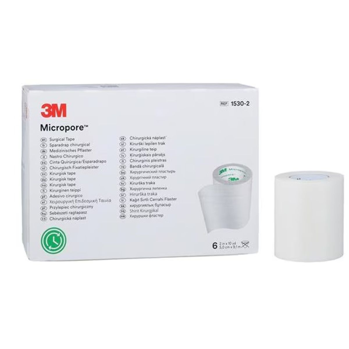 3M - Tela Micropore 3M 25 cm x 91 m blanca 1530-1  Caja 12 und Sin dispensador