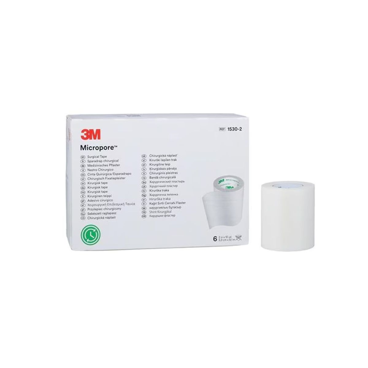 3M - Tela Micropore 3M 25 cm x 91 m blanca 1530-1  Caja 12 und Sin dispensador