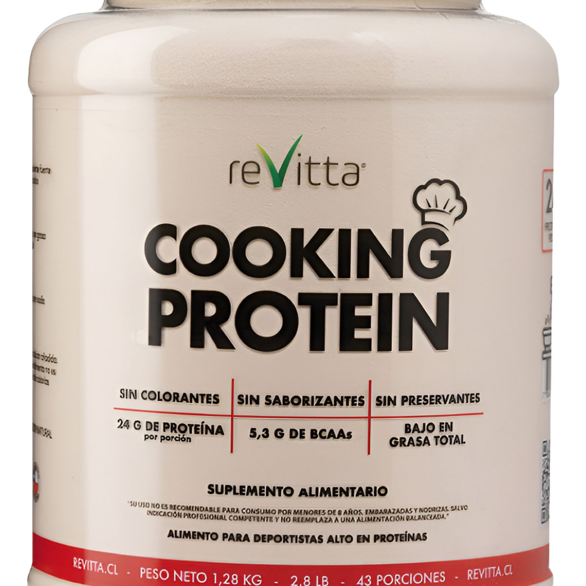 REVITTA WELLNESS - Revitta Cooking Protein Whey 1,28 Kg - Polvo 43 Porciones