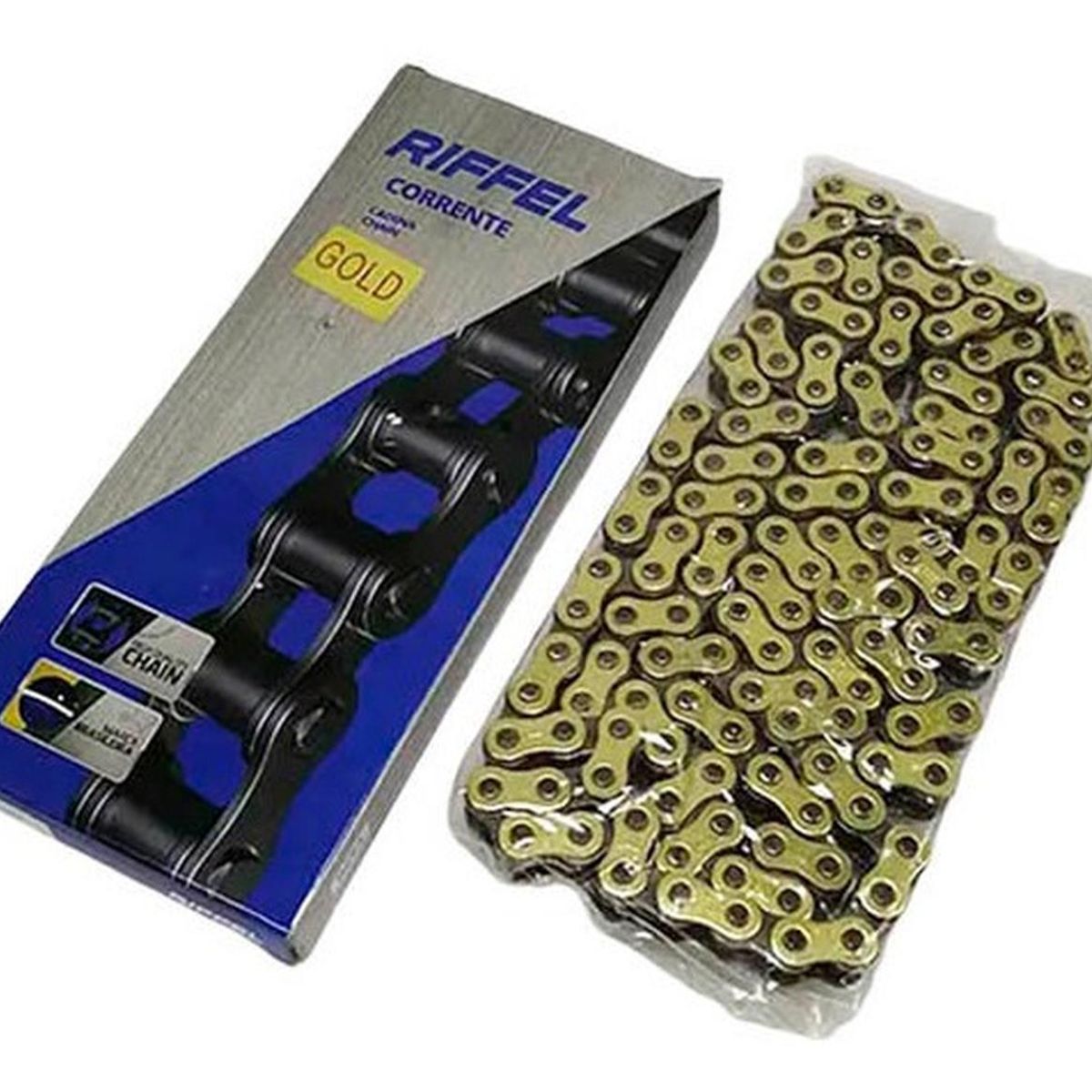 GENERICO - Cadena Reforzada De Moto Riffel C Oring 520x120 Dorada
