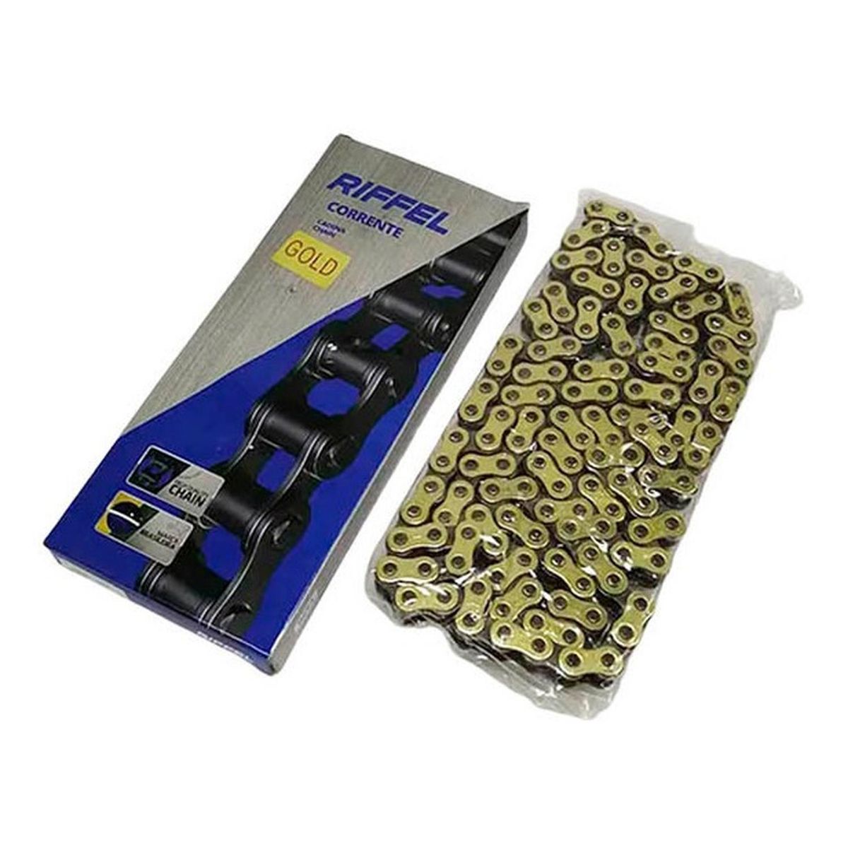 GENERICO - Cadena Reforzada De Moto Riffel C Oring 520x120 Dorada