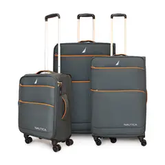 NAUTICA - Set de 3 maletas de tela S+M+L Lisboa gris