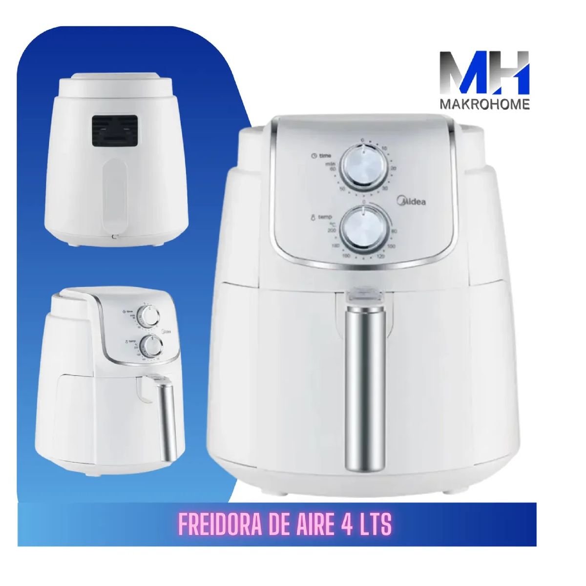 MIDEA - Freidora De Aire Midea 4 Lt Blanca 3d Rapid Air Fryer