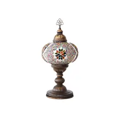 TURKUAZ - Lámpara turca de mesa L Yildiz mix + ampolleta