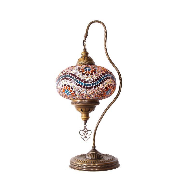 TURKUAZ - Lámpara turca cisne XL Galata mix + ampolleta