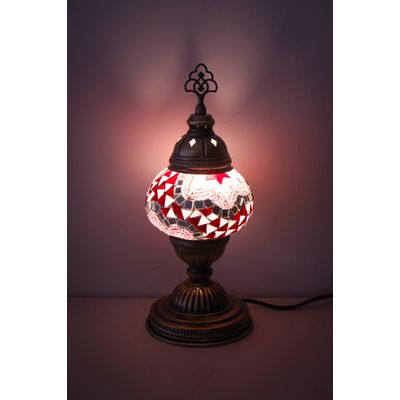 Imagen 2 del producto Lámpara turca de mesa S Nahr rosa y burdeo + ampolleta