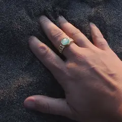 TURKUAZ - Anillo ajustable Zina Turquesa - Baño de oro 22 k