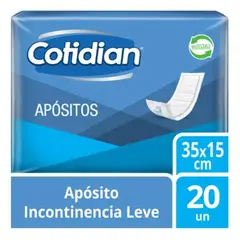 COTIDIAN - Apósitos Incontinencia Leve 20 Unids Tamaño Único