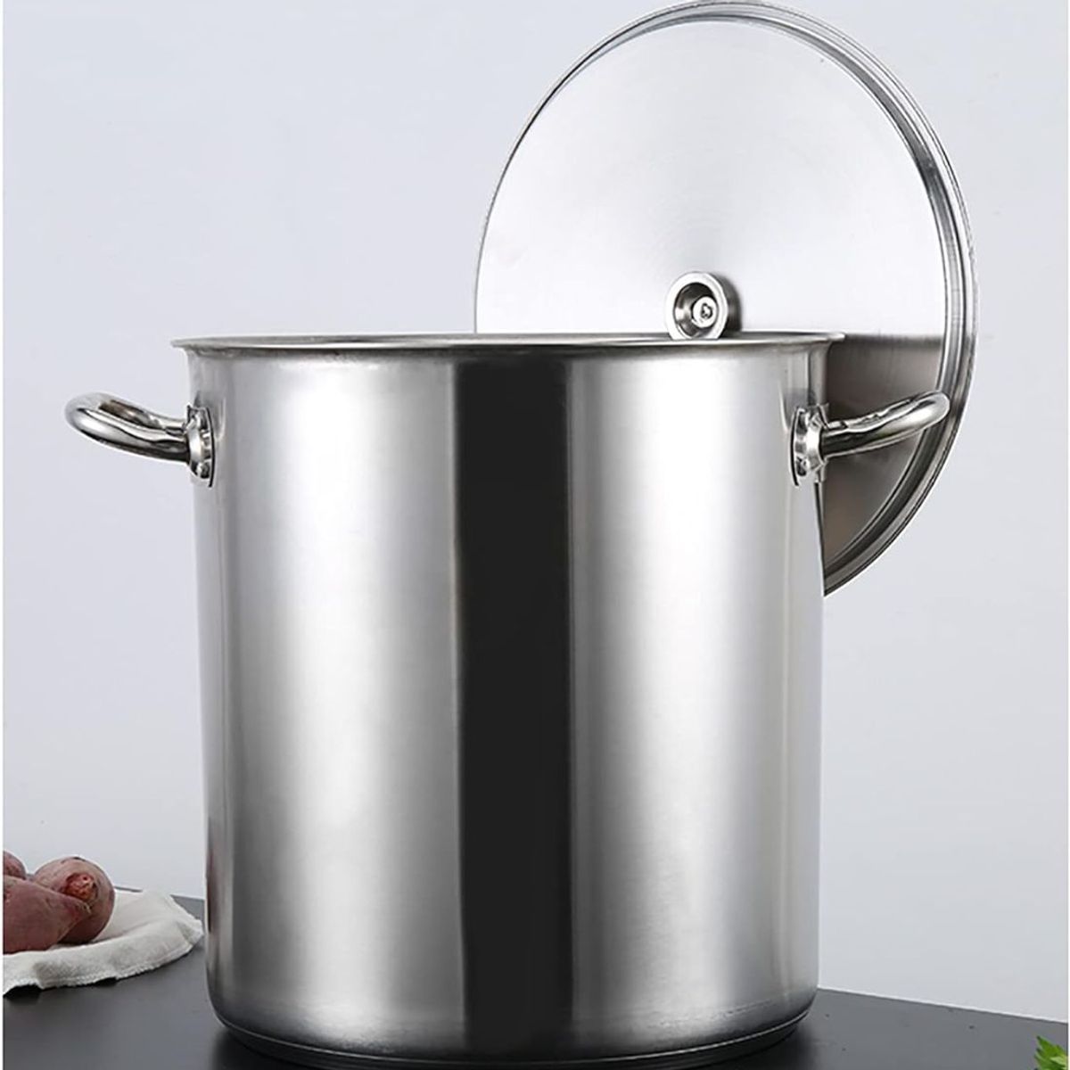 BAZUCA - Fondo Olla Acero Inoxidable 70 Litros – Espesor 2,5 mm Gruesa, Para cocinas Gas Eléctrica Inducción