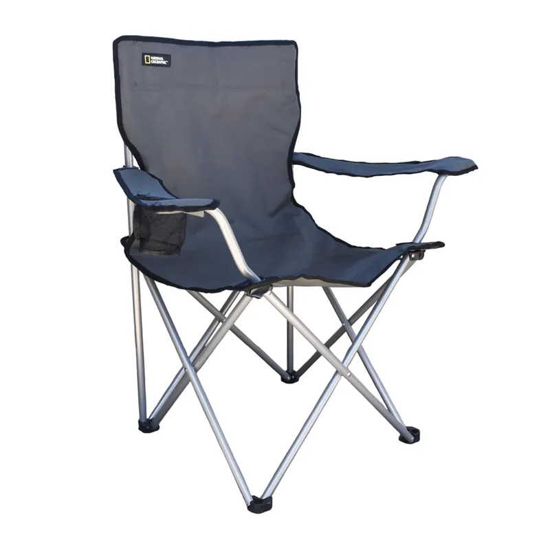 NATIONAL GEOGRAPHIC - Silla Plegable Camping Kenai Apoyabrazos Gris Natgeo