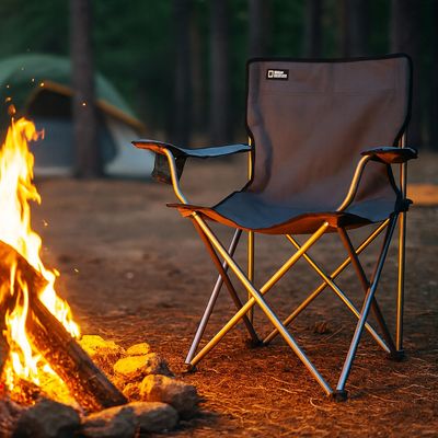 Imagen 2 del producto Silla Plegable Camping Kenai Apoyabrazos Gris Nat Geo