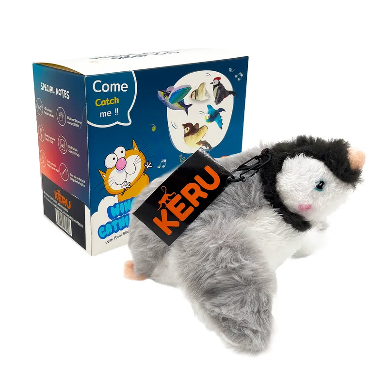 KERU - Juguete Interactivo Pájaro Volador Con Movimiento Y Sonido Gris