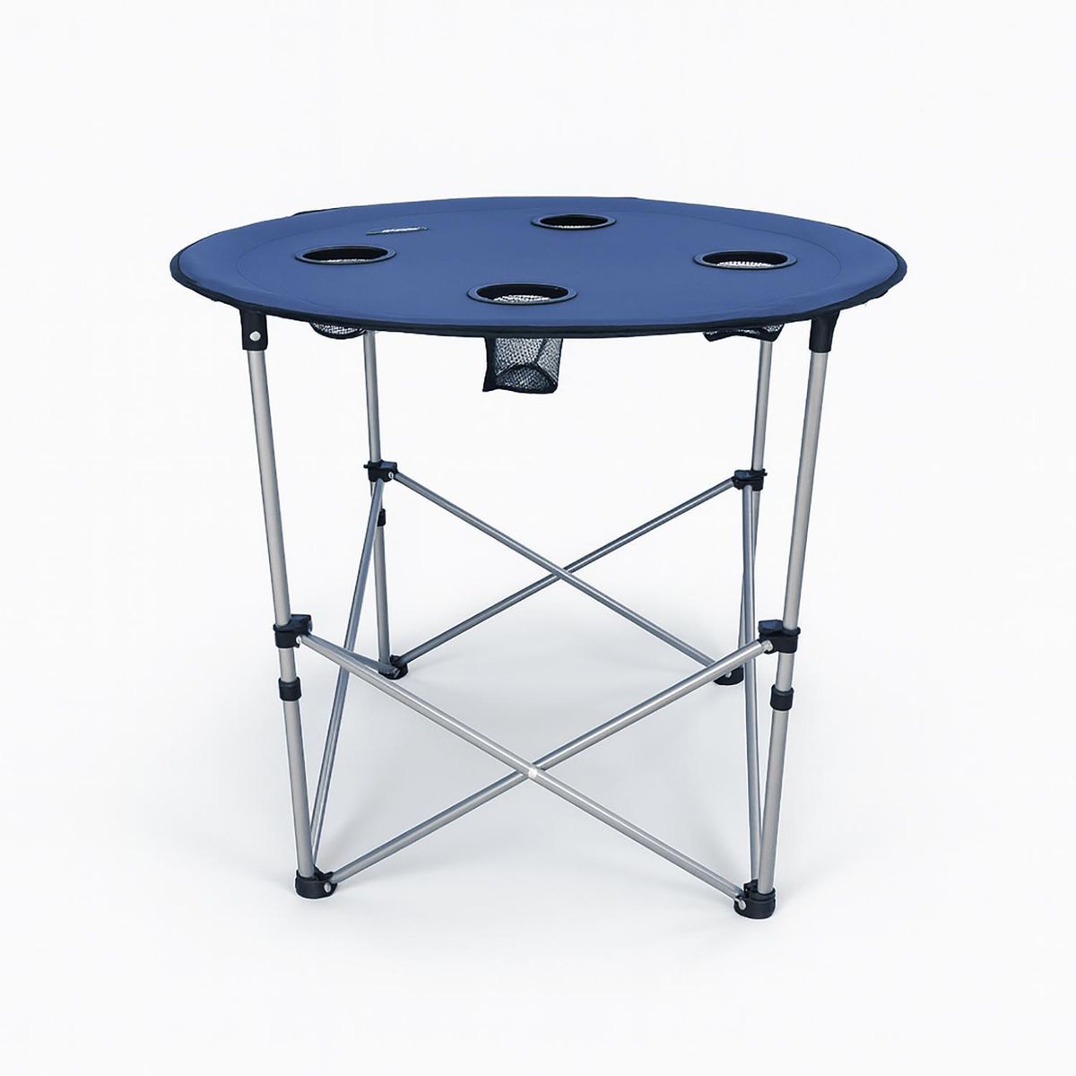 NATIONAL GEOGRAPHIC - Mesa Plegable Camping Serengeti con Posavasos Azul Nat Geo