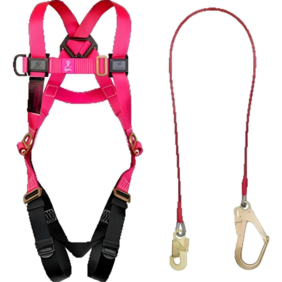 METALFER - Arnés Completo Color Rosa + Cabo De Vida Acero Escala