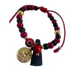 GENERICO - Pulsera de Protección con azabache dije de san miguel
