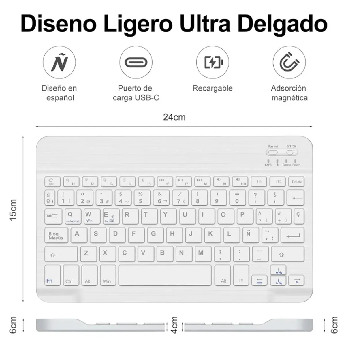 GENERICO - Teclado Bluetooth Inalámbrico Español Para iPad Y Tablet