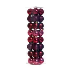 MIRO - Esferas navideñas 32 unidades 4 cm Magenta fucsia