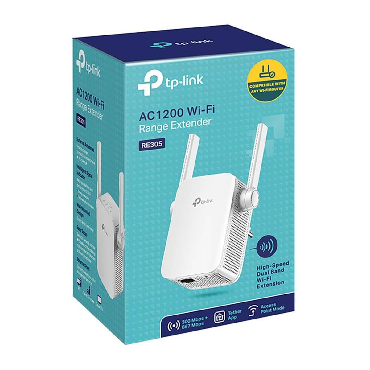TP LINK - Extensor Repetidor Wi-Fi TP-Link RE305 AC1200, 2.4GHz-5GHz