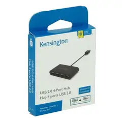 KENSINGTON - USB 20 4‑Port Hub + expansión fácil de puertos USB