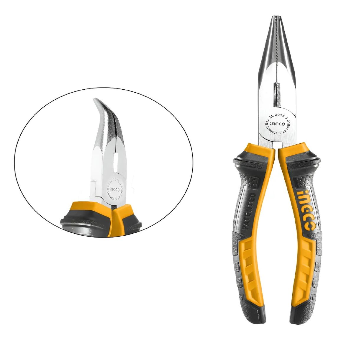 INGCO - Pinza Punta Doblada Ingco 160mm 6  Uso Profesional
