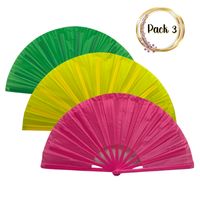 Pack 3 Abanicos Grandes Multicolores Bailes Primavera / Verano Surtidos