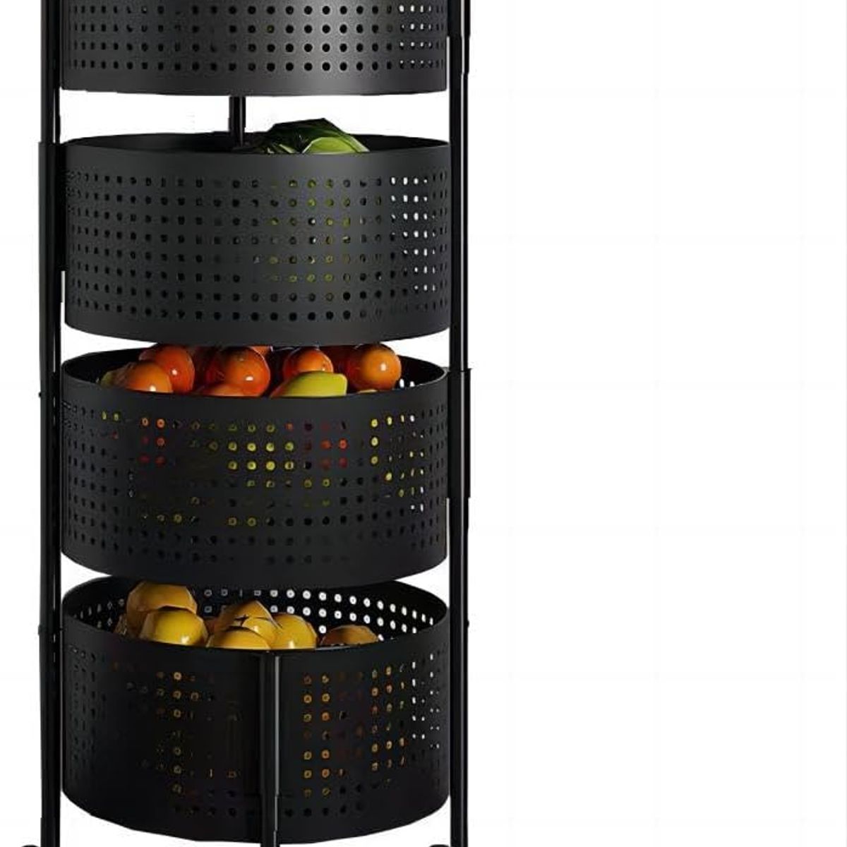 GENERICO - ORGANIZADOR DE COCINA GIRATORIO DE 4 NIVELES METAL CON RUEDAS