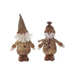 MIRO - Figura navideña 16x30.5cm Santa y Muñeco pie chocolate