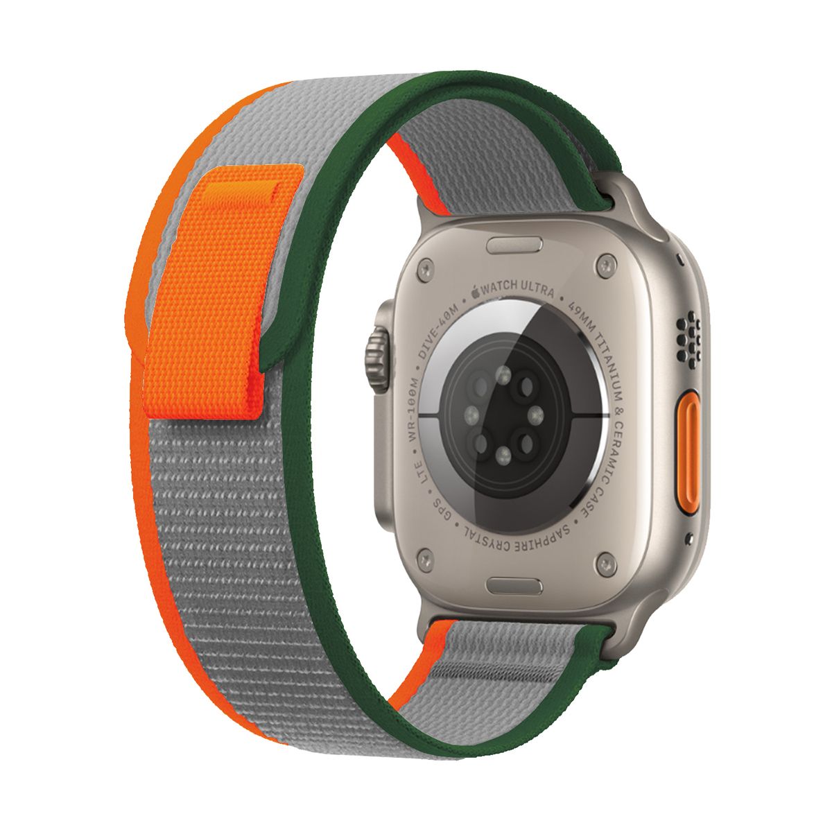 KBOD - Correas Para Apple Watch Kbod Loop Trail De 42-44-45-49mm Gris Naranja Verde