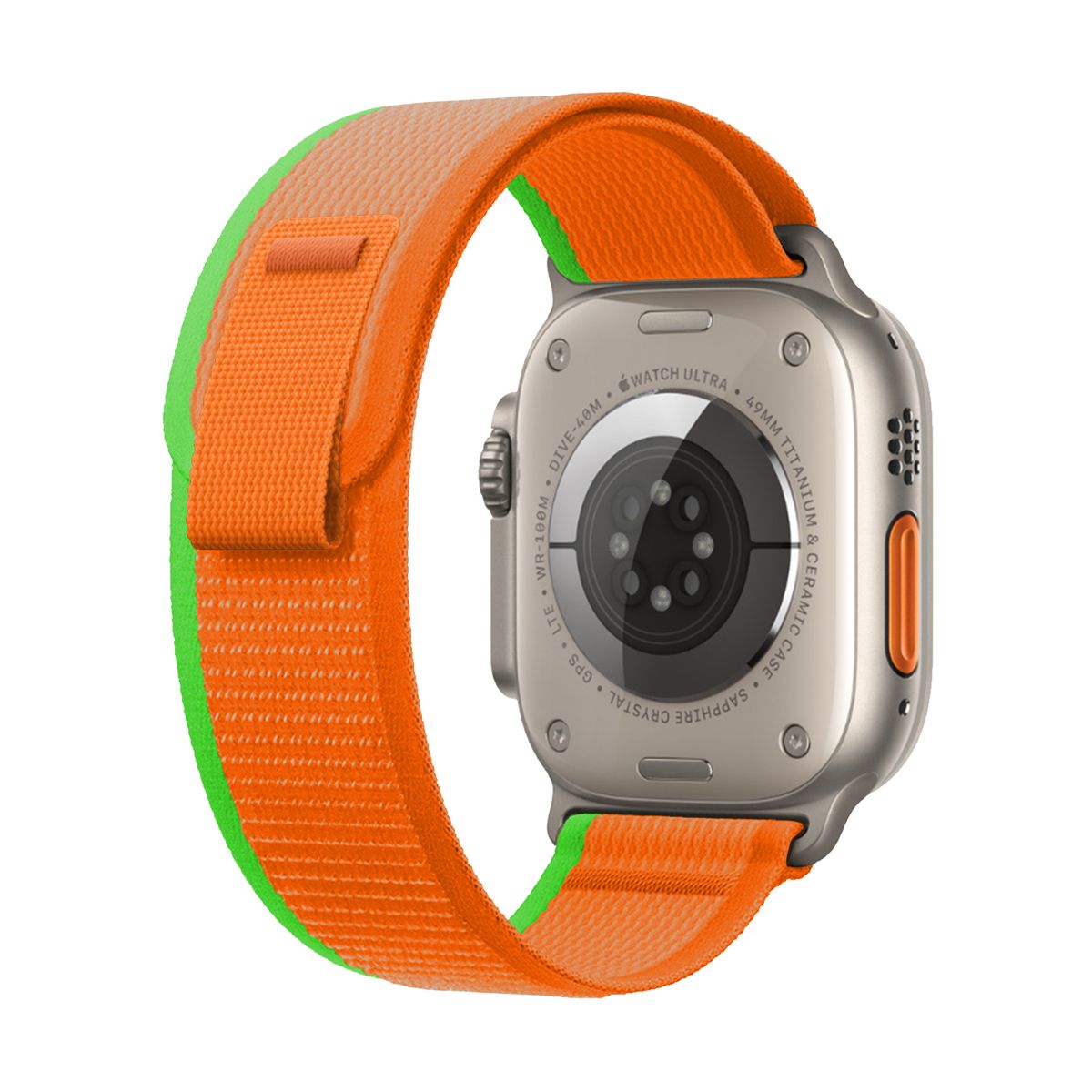 KBOD - Correas Para Apple Watch Kbod Loop Trail De 42-44-45-49mm Naranja Verde