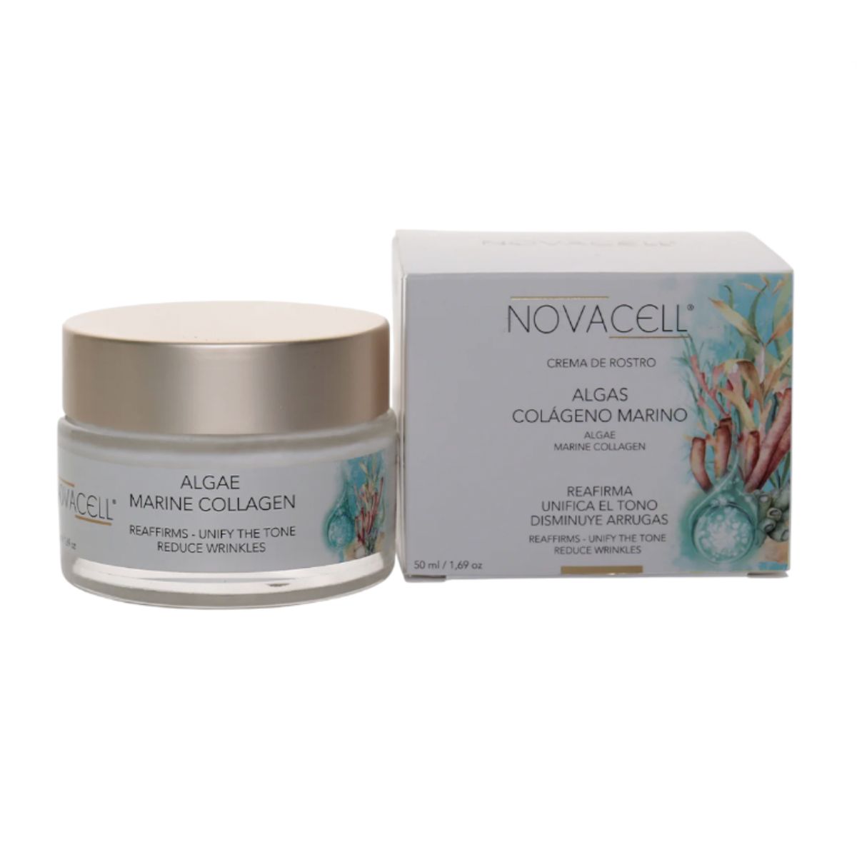 NOVACELL - Crema Facial Algas Colágeno Marino NOVACELL Regeneradora Intensiva