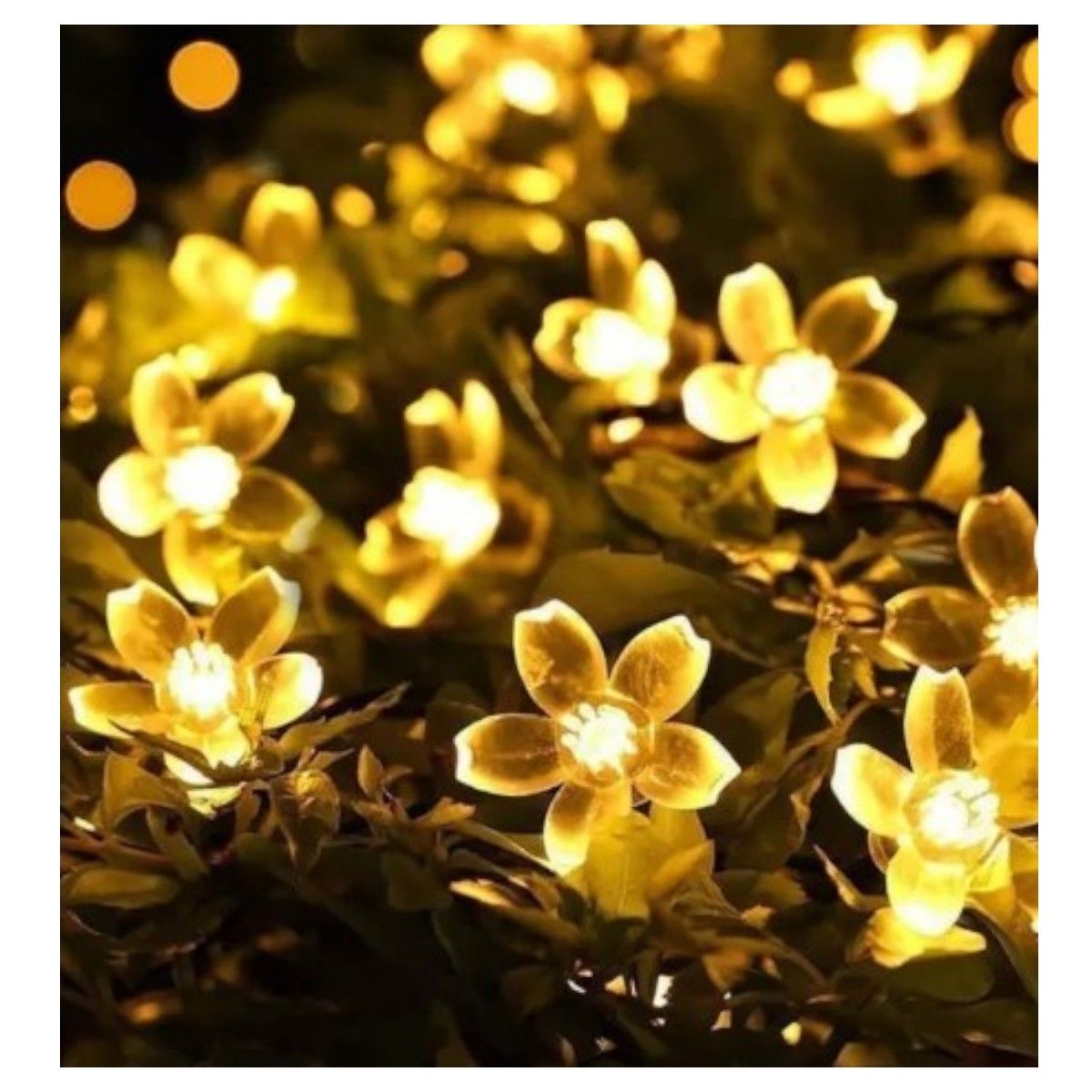 GENERICO - Pack de 2 Guirnaldas Solares de 11 mts cada una en forma de Flor