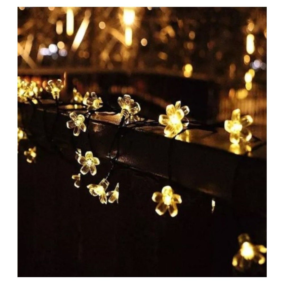 GENERICO - Pack de 2 Guirnaldas Solares de 11 mts cada una en forma de Flor