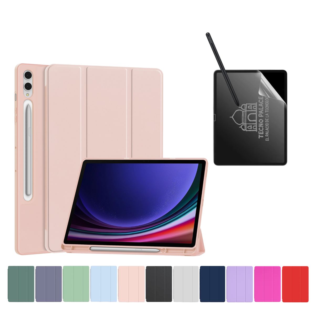 TECNOPALACE - Funda Más Lámina PaperLike Para Galaxy Tab S9Plus-S9FePlus-S10Plus - Rosa Palo