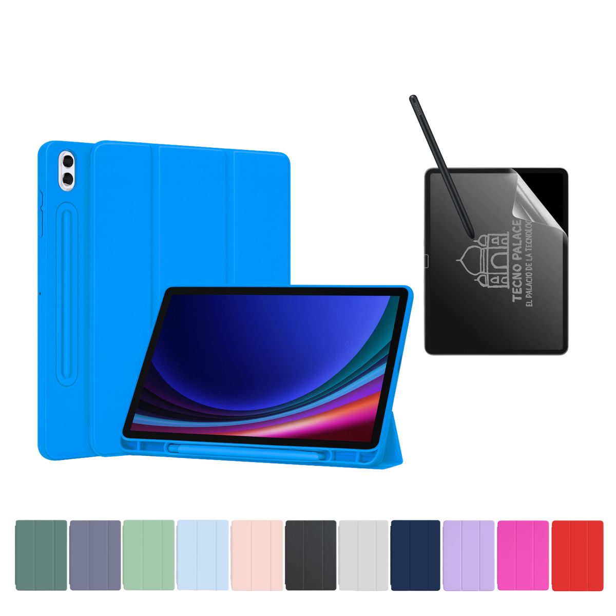 TECNOPALACE - Funda Más Lámina PaperLike Para Galaxy Tab S9Plus-S9FePlus-S10Plus - Azul